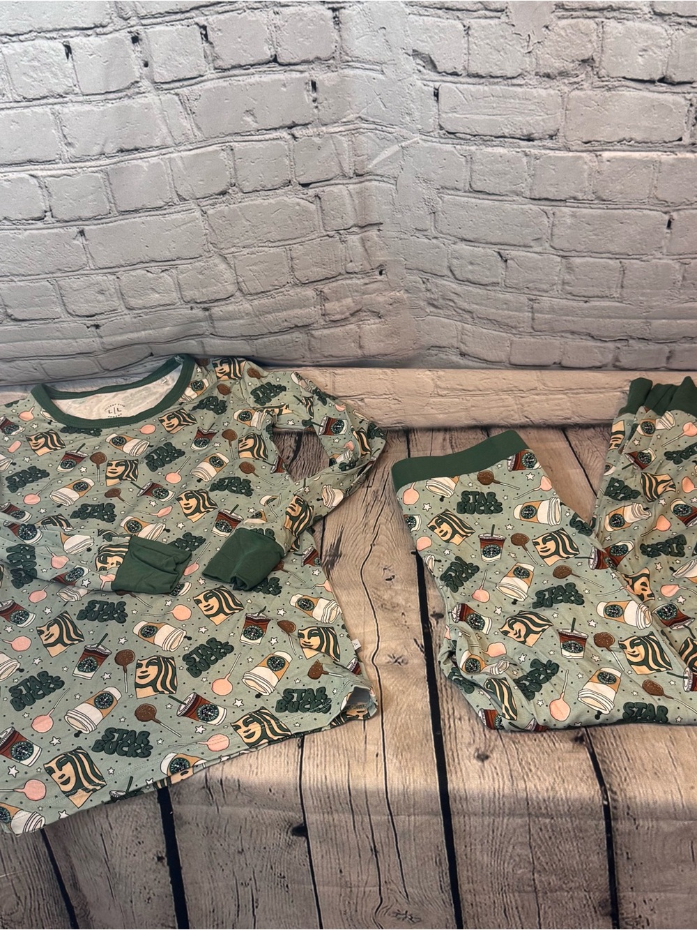 Lullaby Land Bamboo Starbucks Pattern Pajama Set